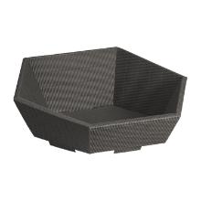PANIER DE PRESENTATION HEXAGONAL SMALL CARTON ANTHRACITE 270X290X60/105MM (1X25) photo du produit
