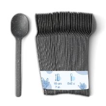 CUILLERE REUSE PLA/FIBRE DE BOIS GRIS VERIVE 180MM (9X60) photo du produit