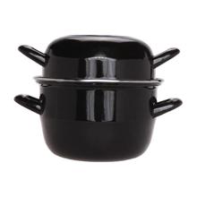 CASSEROLE A MOULES HORECA AVEC COUVERCLE NOIR POUR 1.2KG - D.180MM 2.8L (1) photo du produit