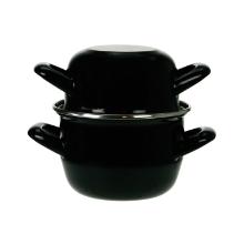 MOSSELPOT MET DEKSEL INDUCTIE ZWART VOOR 1.2KG MOSSELEN D.180MM 2.8L(1) artikelfoto