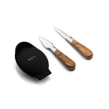 COUTEAU A HUITRES LUXURY LINE SET DE 2PCS AVEC PROTEGE-MAIN EN SILICONE (1) photo du produit