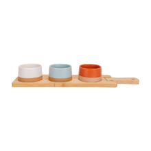 APEROSET DELA: 1 SERVEERPLANK 480X120MM + 3X BOWL D.95 H.55MM (1) artikelfoto