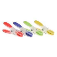 PINCE A LINGE ROUGE-BLEU-VERT-JAUE 8.4X1.7CM PLASTICQUE (12) photo du produit