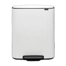 POUBELLE A PEDALE BO 60L BLANC AVEC SEAU INTER.LASTIC 54.1X36.3X65.2CM (1) photo du produit