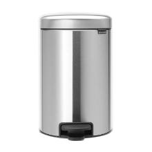 POUBELLE A PEDALE NEWICON BRAB. 12L MAT STEEL-SEAU INT.PLAST. D.25.1X41.1CM (1) photo du produit