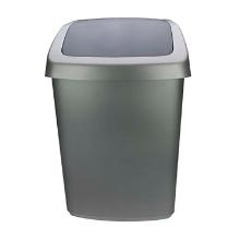 POUBELLE CLICK.IT 15L CURVER ARGENT/ANTHRACITE 31X25X42CM (1) photo du produit