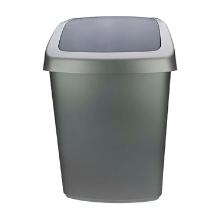 POUBELLE 50L AVEC COUVERCLE BASCULANT ARGENT/ANTHRACITE 41X34X67CM (1) photo du produit