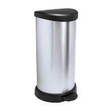 POUBELLE A PEDALE DECOBIN 40L CURVER ARGENT/NOIR 34.9X30.9X69.7CM (1 photo du produit