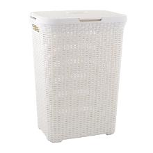 COFFRE A LINGE STYLE 60L CURVER VINTAGE BLANC 44.8X34.1X61.5CM (1) photo du produit