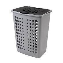 COFFRE A LINGE VICTOR 60L CURVER ARGENT/ANTHRACITE 45.4X34.1X57.1CM (1) photo du produit