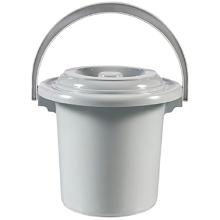 SEAU HYGIENIQUE 5L AVEC COUVERCLE CURVER GRIS CLAIR D.24X23CM (5) photo du produit