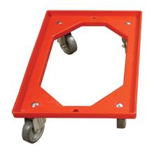 CHARIOT DE TRANSPORT OUVERT - PLASTIQUE ROUGE 600X400MM – FOURCHE EN GALVA (1) photo du produit