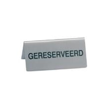 TAFELSTANDAARD INOX "GERESERVEERD-RESERVE" 10X4.5CM (6) artikelfoto