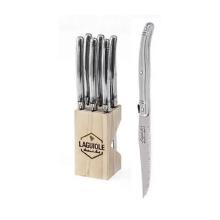 COUTEAUX À STEAK & BLOC BOIS LAGUIOLE INOX 23CM (6) photo du produit