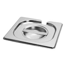 COUVERCLE INOX 18/8 POUR BAC GASTRONORM INOX 1/3 AVEC TROU POUR LOUCHE (1) photo du produit