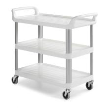 CHARIOT SHELF BLANC 3 ETAGERES MONT.ALU.&125 ROUES (1) photo du produit