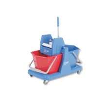 CHARIOT DE LAVAGE DOUBLE PERFECT 2X18L BL/R DUO AVEC PRESSE POUR MOP CLASSIC (1) photo du produit