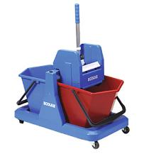 CHARIOT DE LAVAGE DOUBLE PERFECT DUO 2X18L BL/R AVEC PRESSE POUR MOP RASANT (1) photo du produit