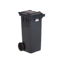 CONTENEUR A DECHETS 120L COUVERCLE PLAT 2 ROUES GRIS FONCE 48X55X94CM (1) photo du produit