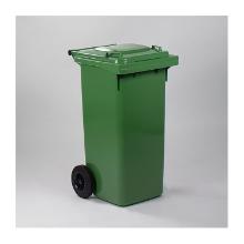 CONTENEUR A DECHETS 120L COUVERCLE PLAT 2 ROUES VERT 48X55X94CM (1) photo du produit