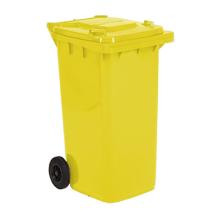 CONTENEUR A DECHETS 240L COUVERCLE PLAT 2 ROUES JAUNE 58X74X107CM (1) photo du produit