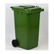 AFVALCONTAINER 240L PLAT DEKSEL 2 WIELEN GROEN 58X74X107CM (1) artikelfoto