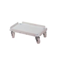CHARIOT 60X40CM BLANC CHASSIS NYLON 15MM ROUES PIVOT. FOURCHE INOX (1) photo du produit