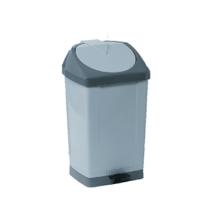 POUBELLE A PEDALE 60L GRIS AVEC COUVERCLE GRIS 43X37X73CM (1) photo du produit