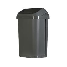 POUBELLE 10L COUVERCLE BASCULANT GRIS 24.6X19.8X37.3CM (1) photo du produit