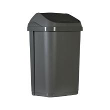 POUBELLE 50L COUVERCLE BASCULANT GRIS 40.6X34X66.8CM (1) photo du produit