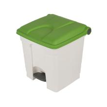 PEDAALEMMER 30L WIT-GROEN DEKSEL 39.8X41X43.5CM (1) artikelfoto