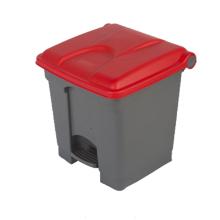 PEDAALEMMER 30L GRIJS-ROOD DEKSEL 39.8X41X43.5CM (1) artikelfoto