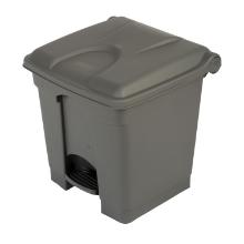 POUBELLE A PEDALE 30L GRIS-COUV. GRIS 39.8X41X43.5CM (1) photo du produit