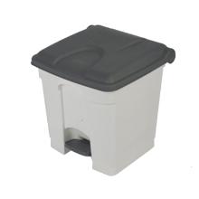 POUBELLE A PEDALE 30L BLANC-COUVERCLE GRIS 39.8X41X43.5CM (1) photo du produit