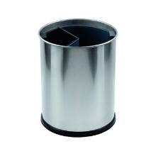 POUBELLE DE TRI 13L INOX SATIN 2 COMP.COULEUR D.25.5X30.8CM (1) photo du produit