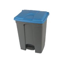 POUBELLE A PEDALE 70L GRIS-COUV. BLEU 41.2X49.5X67.3CM (1) photo du produit