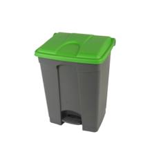 POUBELLE A PEDALE 70L GRIS-COUV. VERT 41.2X49.5X67.3CM (1) photo du produit