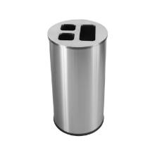 POUBELLE DE TRI 60L INOX SATIN 3 COMP. D.35.5X67CM (1) photo du produit