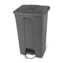 POUBELLE A PEDALE 90L GRIS-COUVERCLE GRIS 50X41.2X82CM (1) photo du produit