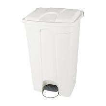 POUBELLE A PEDALE 90L BLANC-CCOUVERCLE BLANC 50X41.2X82CM (1) photo du produit