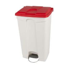 PEDAALEMMER 90L WIT-ROOD DEKSEL 41.2X50X82CM (1) artikelfoto