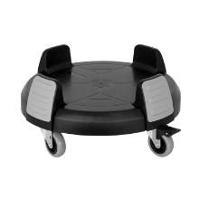 SOCLE A ROULETTES PE NOIR POUR CONTAINER RONDE 85L ET 120L (1) photo du produit