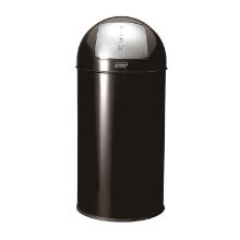 AFVALBAK PUSH BIN 40L ZWART METAAL P.C.MET BINNENBAK D.35X74CM (1) artikelfoto