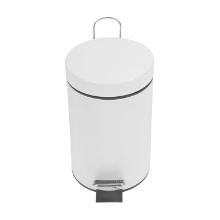 POUBELLE A PEDALE 3L METAL BLANC D.17X27CM (1) photo du produit