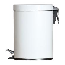 POUBELLE A PEDALE RONDE 5L BLANC D.20.5X28.5CM (1) photo du produit