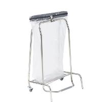 SUPPORT SAC POUBELLE A CLAPET HERMIX 110L INOX 52.5X41.5X92CM (1) photo du produit