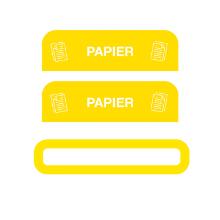 STICKERS PAPIER (X2) +OUVERT. 300X35MM (X1) JAUNE RAL1021 TRIMOUV BE (1) photo du produit