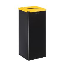 POUBELLE DE TRI CALITRI 40L OUVERTURE FENTE MANGANESE/JAUNE (1) photo du produit