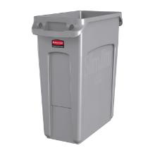 AFVALBAK SLIM JIM 60L MET LUCHTSLEUVEN RUBBERMAID GRIJS 55.8X27.9X63.5CM (1) artikelfoto