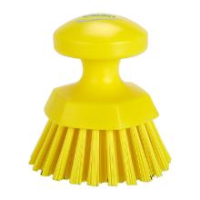 BROSSE A MAIN VIKAN RONDE D.12.5CM JAUNE (1) photo du produit